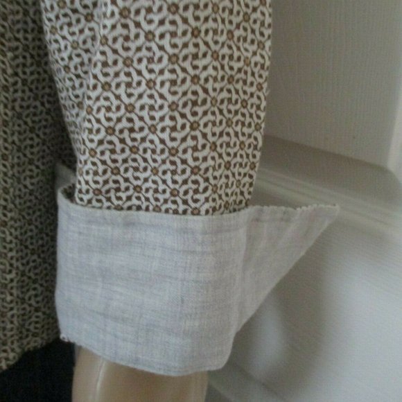 Mens 100% Linen Shirt sz M Neutral Beige Brown EUC - Picture 6 of 15